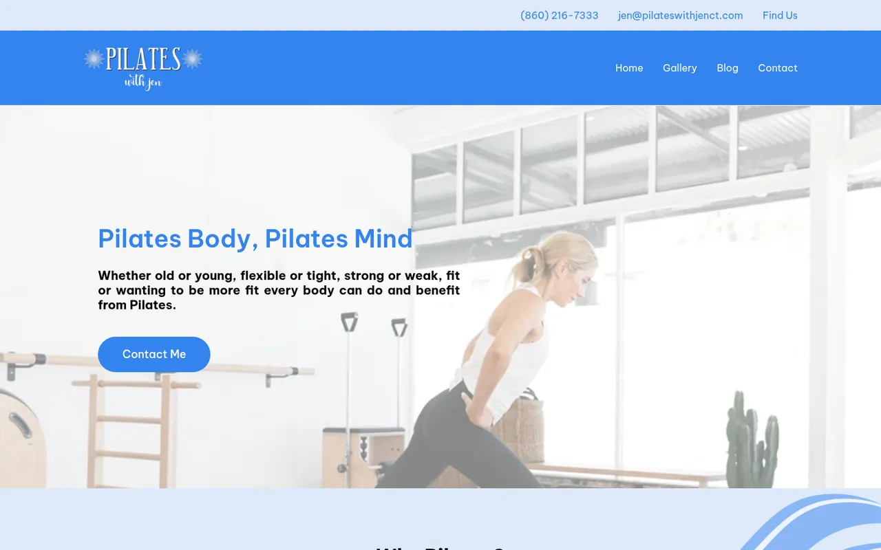 Pilates With Jen website